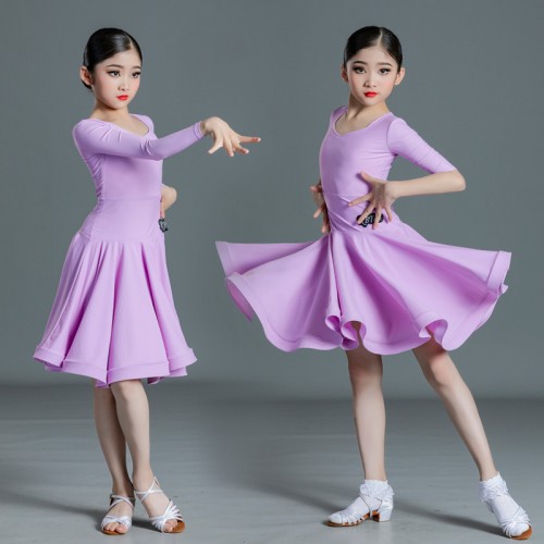 Girls latin Ballroom Dance Dresses Kids Children Cha Cha Salsa Dance costumes for Girl
